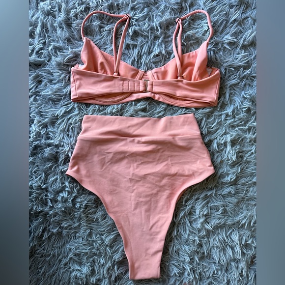 Gently Used High Waist High Leg Coral Bikini - Picture 3 of 3